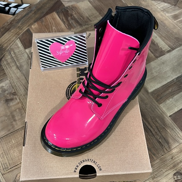 💖DR MARTENS 1460 WOMEN'S PATENT LAMPER LEATHER LACE UP BOOTS 💓💓💖💖NWT - Picture 10 of 13